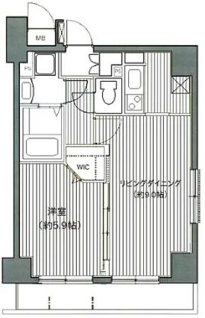 茅場町駅 徒歩2分 9階の物件間取画像